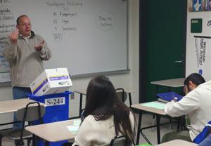Matthew Martinez, who was born deaf, teaches his American Sign Language course at Westside High School. "Deaf people can do anything except hear," Martinez said, quoting former president of Gallaudet University, I. King Jordan. - Silesha Walker